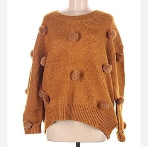 Pom pom tan sweater brand new size4